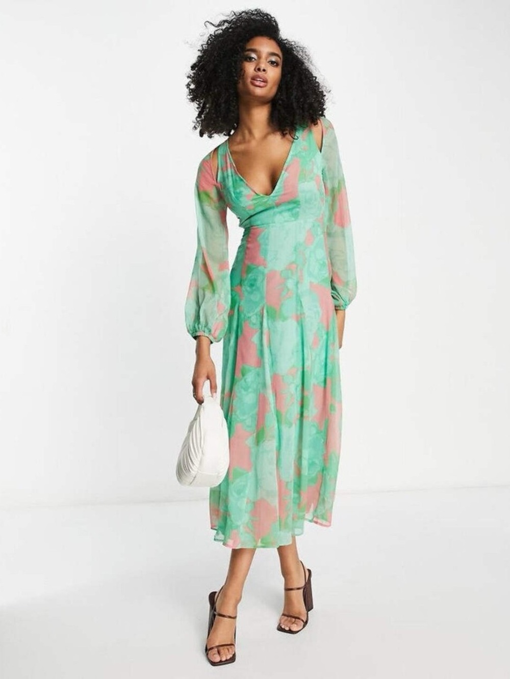 ASOS DESIGN Abstract Floral Midi Dress